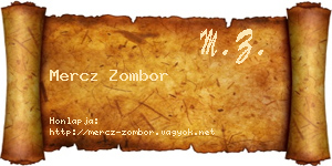 Mercz Zombor névjegykártya